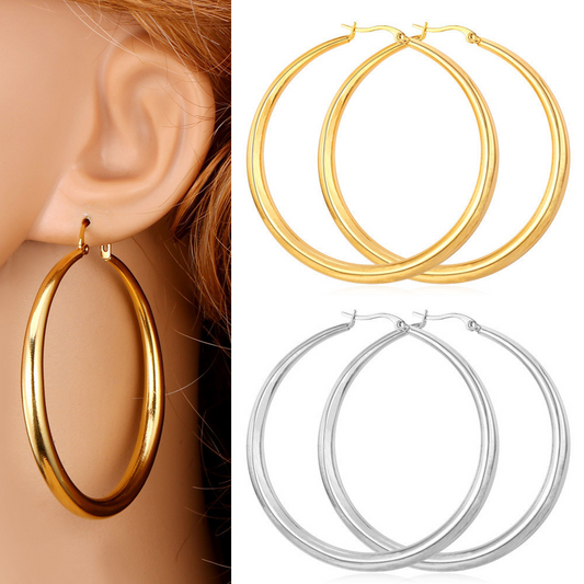 Women's Glossy Large Hoop Earrings