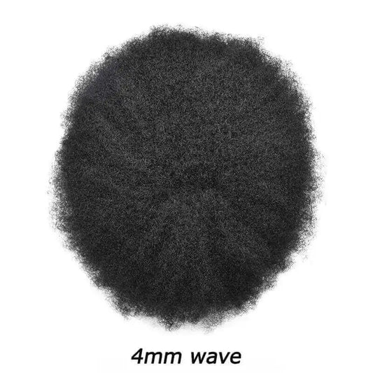 Men Toupee Human Hair Fine Mono NPU Indian Human Hair Wigs for Man Afro Human Hair System 15mm Curly Hair Topper Natural Color