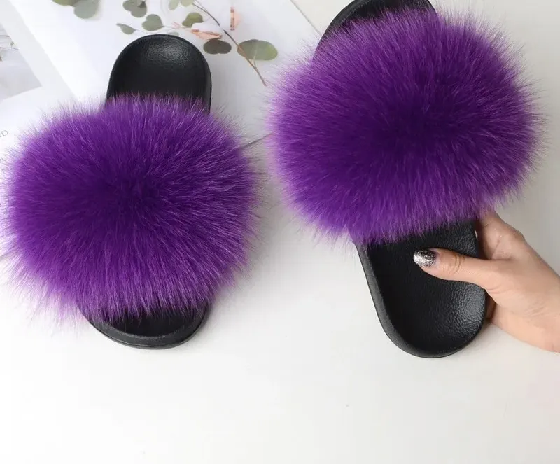 FOX FUR SLIDES