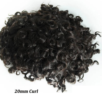 Men Toupee Human Hair Fine Mono NPU Indian Human Hair Wigs for Man Afro Human Hair System 15mm Curly Hair Topper Natural Color